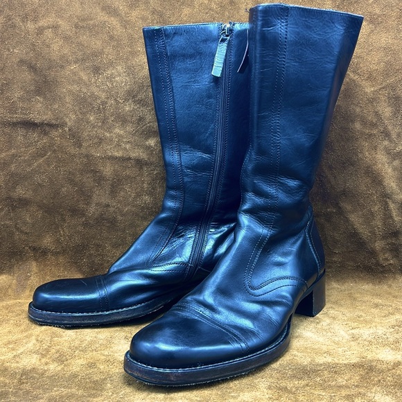 Buttero Black Leather Inner Zip Boots - Picture 3 of 12